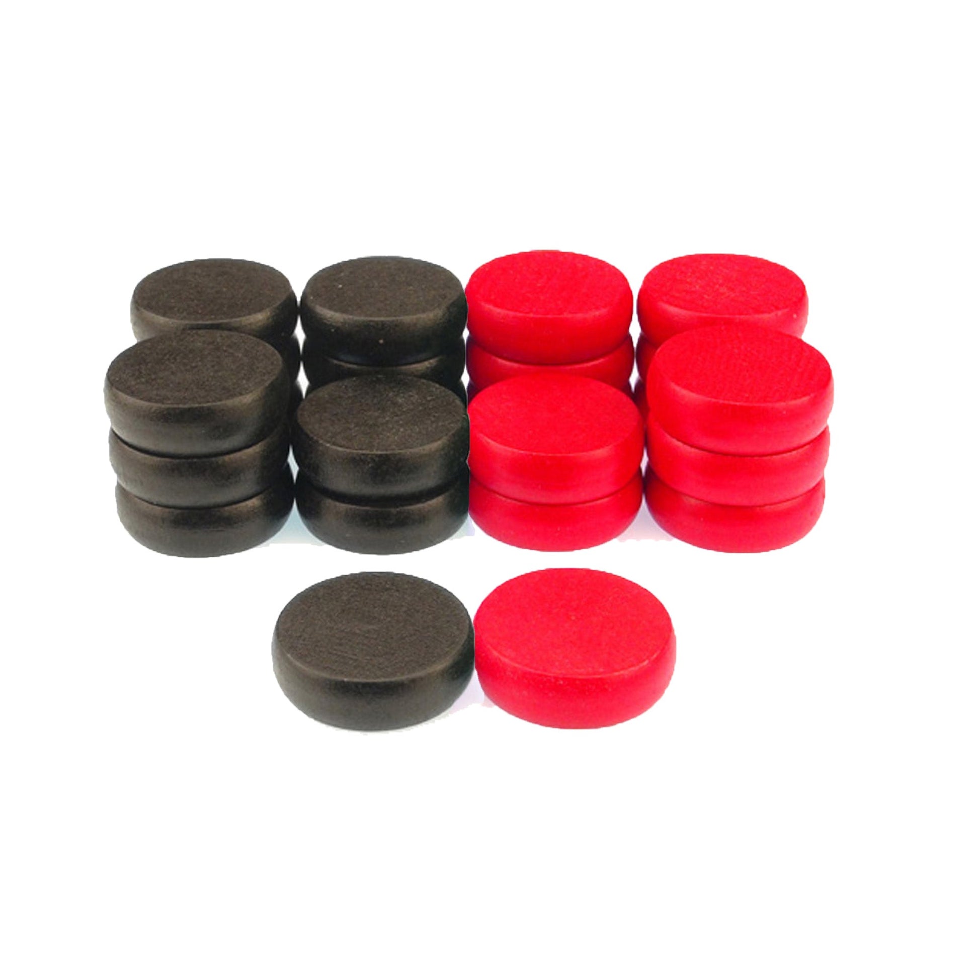 26 Black & Red Crokinole Tournament Discs + Bag (13 Black & 13 Red) - Crokinole Europe