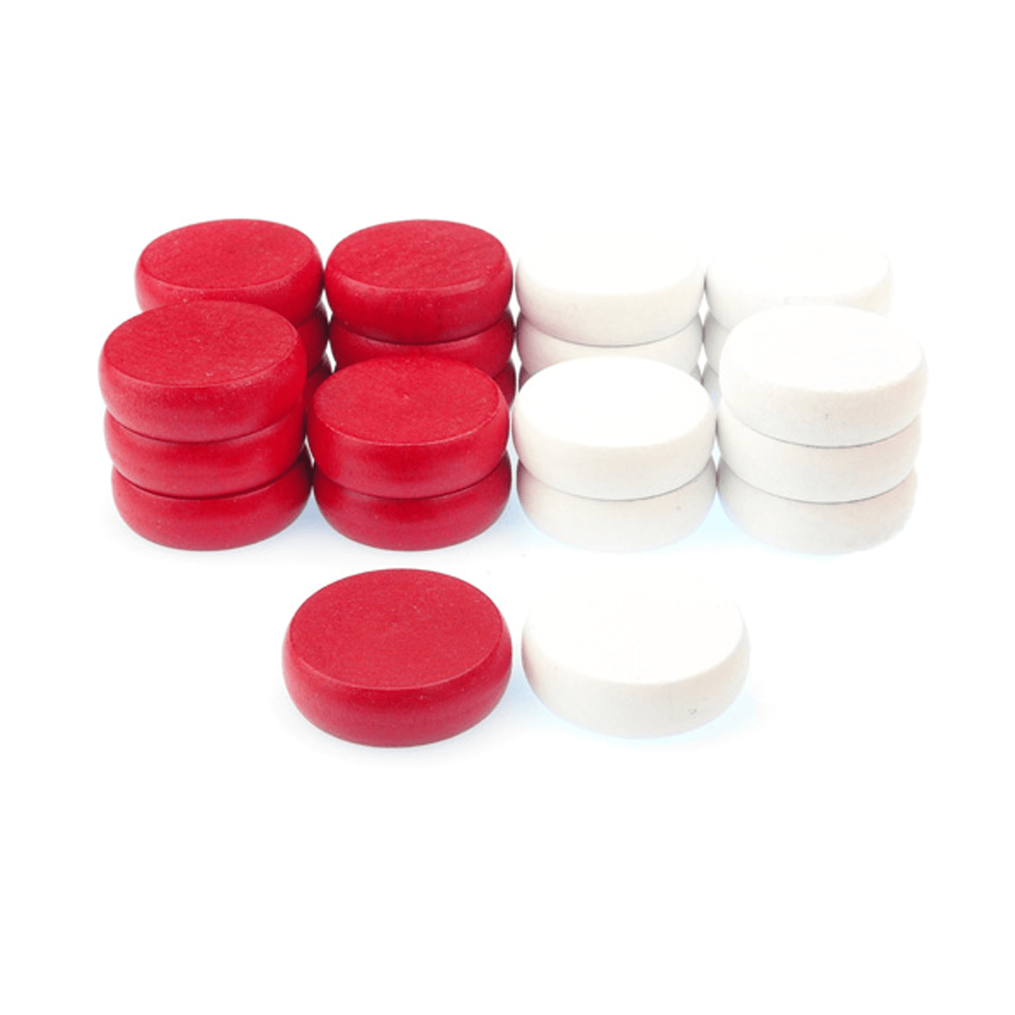 26 Red & White Crokinole Tournament Discs + Bag (13 Red & 13 White) - Crokinole Europe